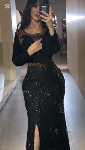 فستان سهره لون راقي خامه كرستال مطرزه مع لولو