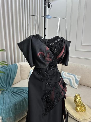 فستان سهره راقي لون انيق خامه كريب استرتش