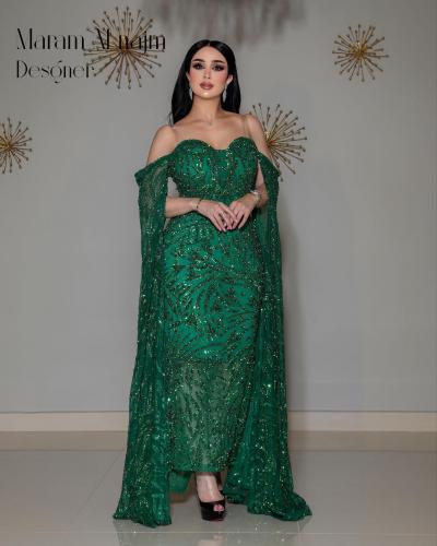 فستان سهره لون انيق راقي خامه فاخره مطرزه