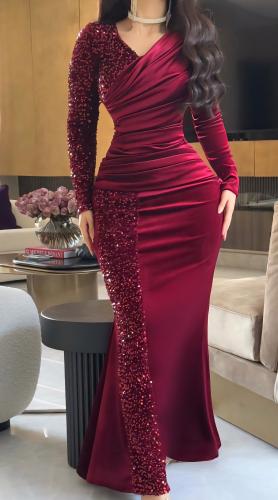 فستان سهره راقي لون انيق قماش مخمل