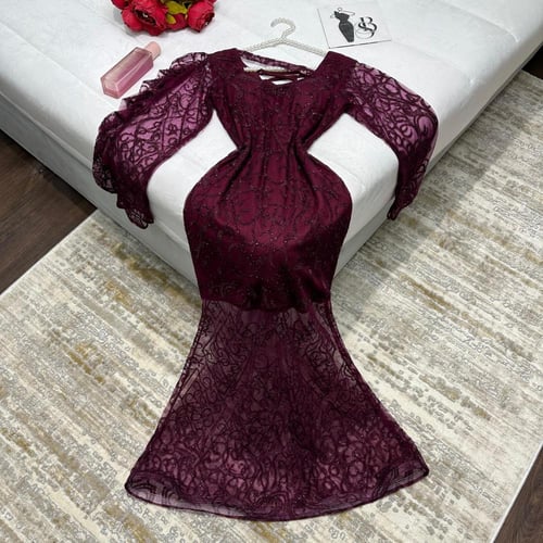 فستان سهره راقي خامه قماش سهره تطريز كمبيوتر