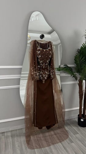 جلابيه راقيه طويله خامه باربي تطريز يدوي راقي