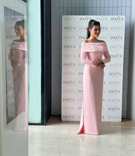 فستان سهره طويل راقي الخامه:كريب استرتش