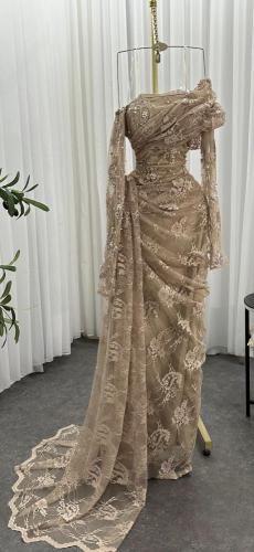 فستان سهره لون راقي خامه دانتيل