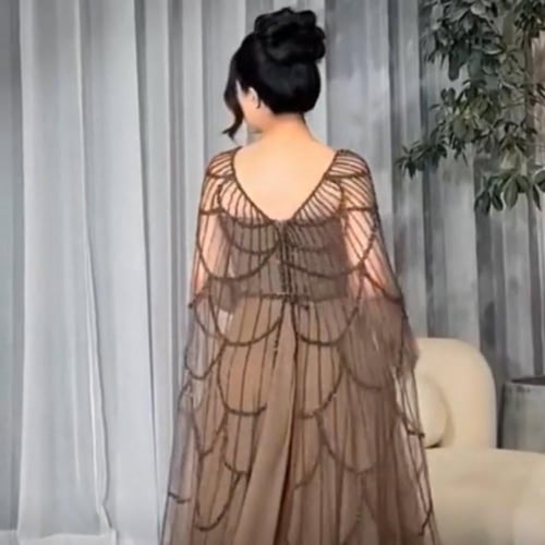 فستان سهره لون راقي خامه كريب استرتش عل دانتيل