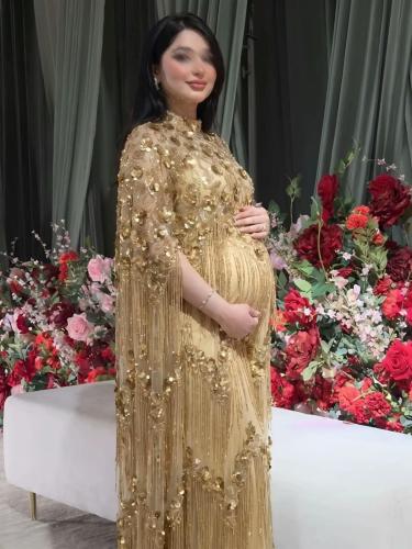 فستان حوامل سهره راقي طويل خامه راقيه