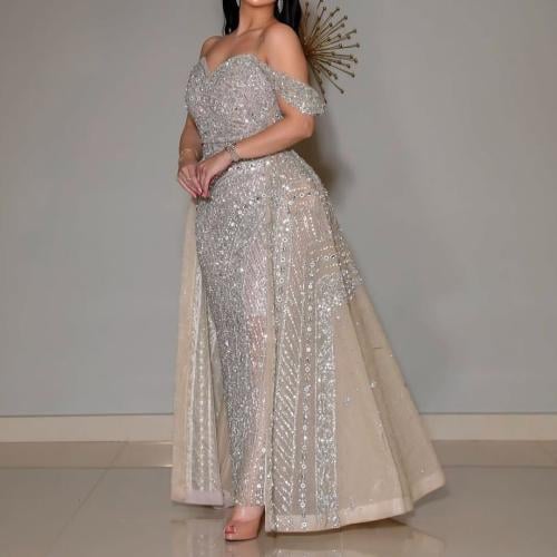 فستان سهره راقي لون انيق مخمل عل دانتيل