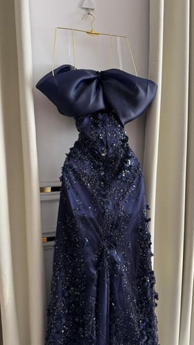 فستان سهره لون راقي خامه شيفون عل باربي مطرز يدوي