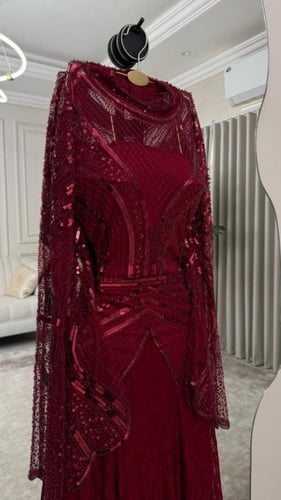 فستان سهره راقي لون انيق قماش باربي عل دانتيل لمعه