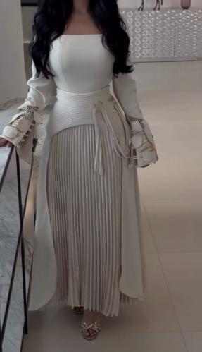 فستان سهره لون انيق خامه باربي كلوش بوليسية