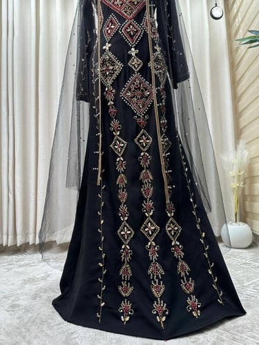 جلابيه سهره راقيه طويله ساتره لون اسود انيق خامه ك...