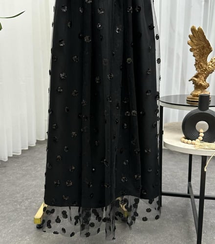 فستان سهره لون اسود انيق راقي خامه باربي +شيفون ور...