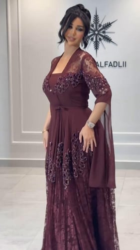 فستان سهره لون انيق راقي خامه دانتيل عل باربي