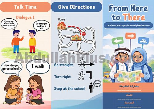 مطوية انجليزي ثاني ابتدائي From Here to There - ال...