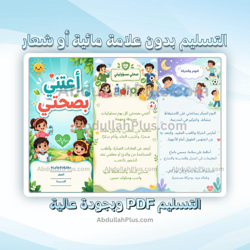 مطوية أعتني بصحتي - لغتي ب4 ف1 PDF