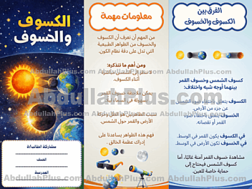 مطوية الكسوف والخسوف - علوم ب6 ف2 PDF