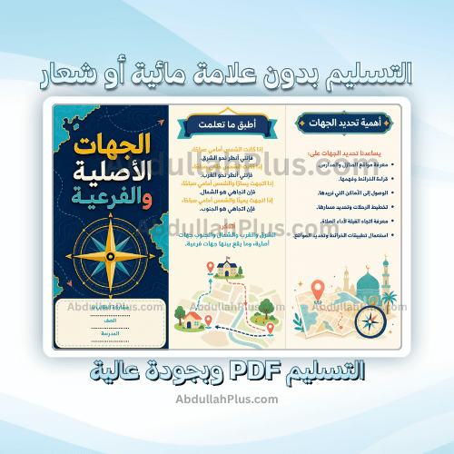 مطوية الجهات الأصلية والفرعية - اجتماعيات ب4 ف1 P...