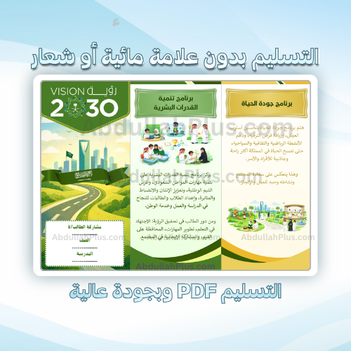 مطوية رؤية 2030 - دراسات اجتماعية ب6 ف2 PDF