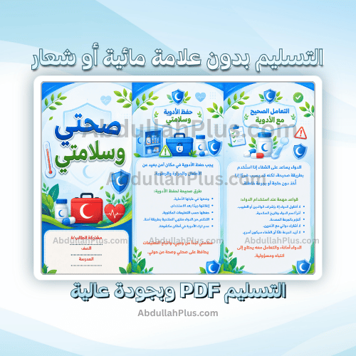 مطوية صحتي وسلامتي - اسرية ب5 ف1 PDF