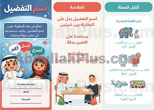 مطوية اسم التفضيل - لغتي PDF