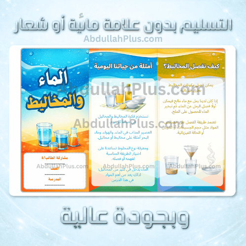 مطوية الماء والمخاليط - علوم ب6 ف2 PDF