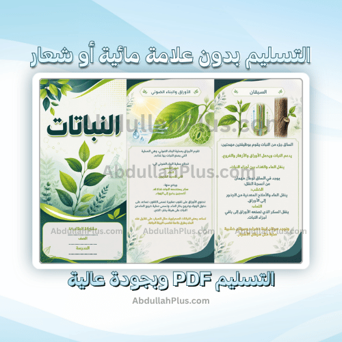 مطوية النباتات - علوم ب5 ف1 PDF