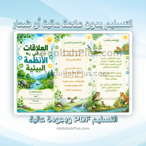مطوية العلاقات في الانظمة البيئية - علوم ب4 ف1 PDF