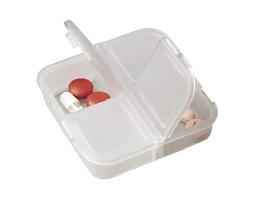 حافظة دواء مربعة – 4 أقسام للاستخدام المنزلي