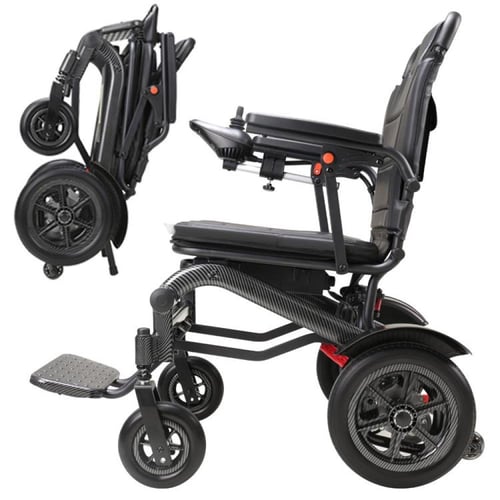 كرسي كهربائي متنقل قابل للطي خفيف 23 كجم ببطارية ل...