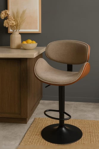 كرسي بار دوار قابل لتعديل الإرتفاع