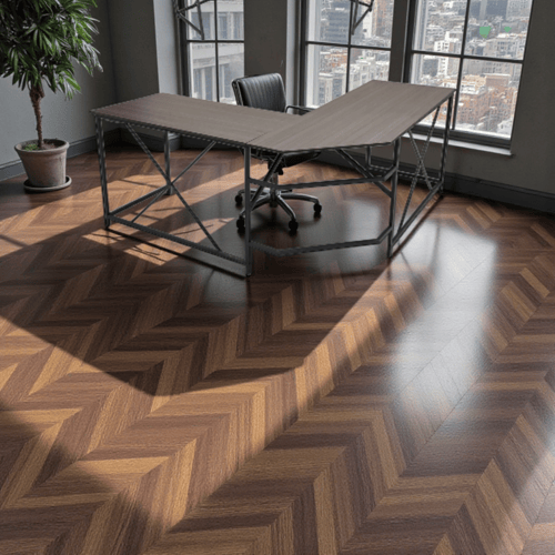 طاولة مكتب /قيمنق زاويه خشب ميلامين بقواعد معدنيه