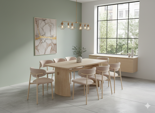 طاولة طعام خشب ترافنتينو 8كراسي