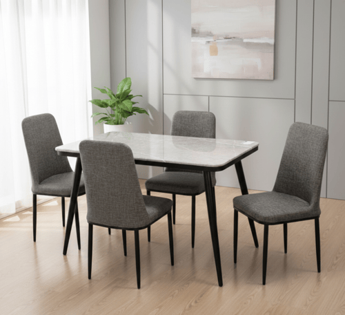 طقم طاولة طعام رخام 4 كراسي مودرن