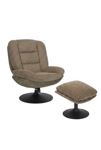 كرسي استرخاء "كلاود" المبطن – طقم مقعد دوار مع مسن...