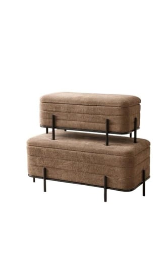 طقم 2بوف بأرجل معدن سوداء مودرن