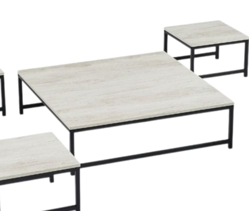 طقم طاولات قهوة وشاي أرضية خشب 5 قطع مودرن