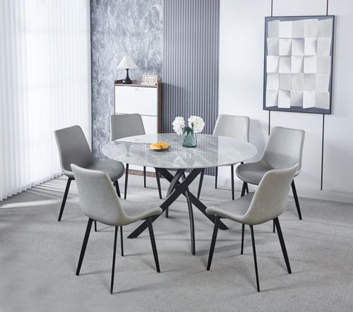 طاولة طعام سيراميك 6كراسي