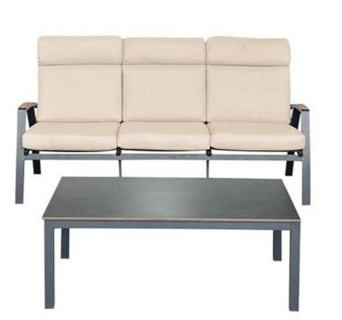 طقم كنب خارجي المنيوم أسود 7أشخاص