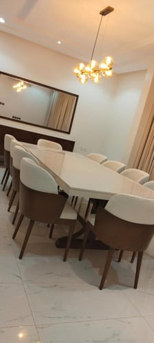 طقم طاولة طعام 10 كراسي + بوفية