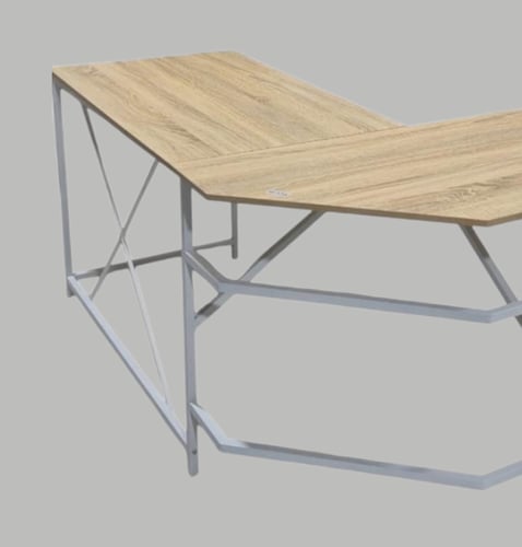 طاولة مكتب /قيمنق زاويه خشب ميلامين بقواعد معدنيه