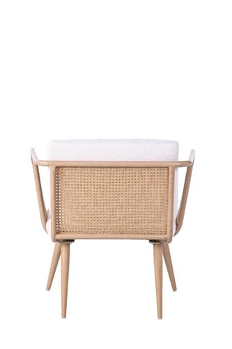 كرسي مفرد من الراتان والخشب