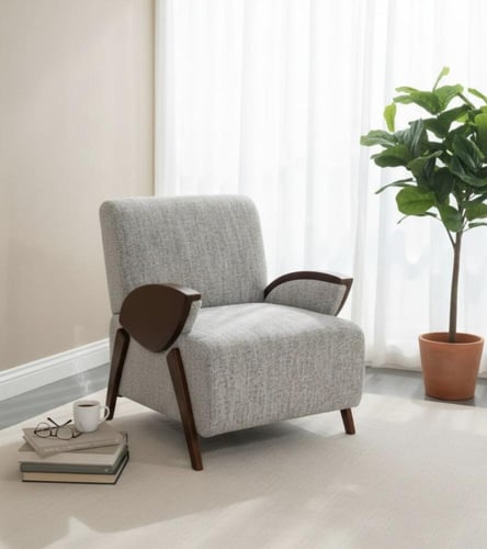 كرسي استرخاء لاونج بهيكل خشبي مودرن