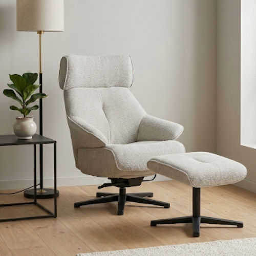 كرسي استرخاء "إليت" الفاخر بظهر مرتفع – طقم مقعد د...