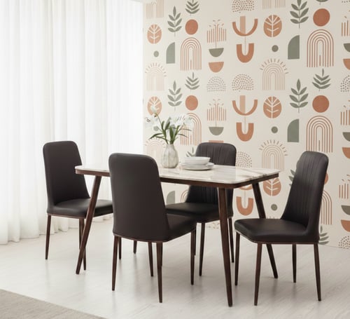 طقم طاولة طعام رخام 4 كراسي مودرن