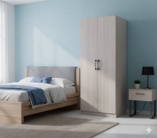 خزانة ملابس بابين 80\200سم