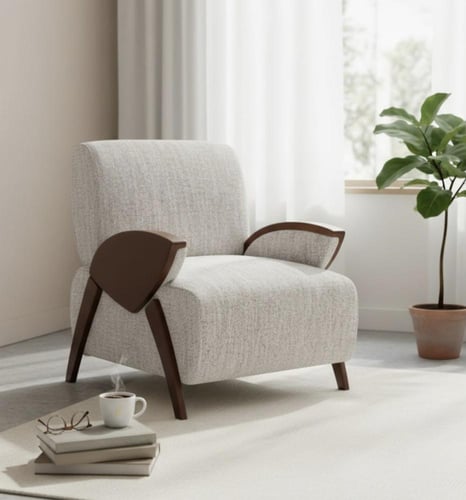 كرسي استرخاء لاونج بهيكل خشبي مودرن