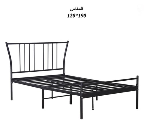 سرير معدني أسود