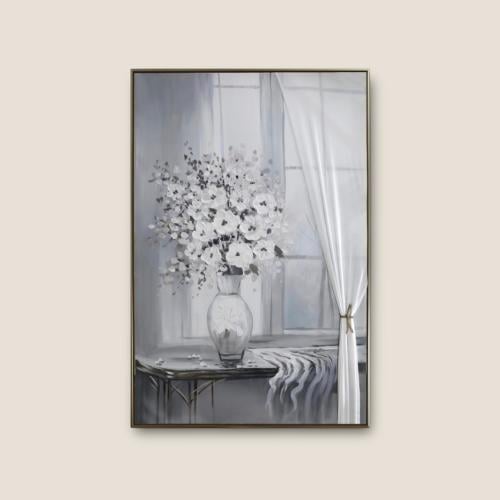 لوحة فنية جدارية (120*80) بأطار ذهبي فاتح