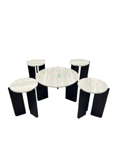 طقم طاولات خشب مودرن 5قطع