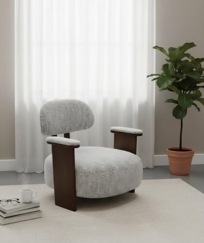 كرسي استرخاء لاونج بهيكل خشبي مودرن